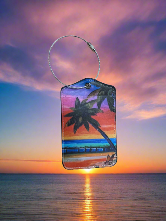 Luggage Tag- Sunset Collection Palm Tree Sunset