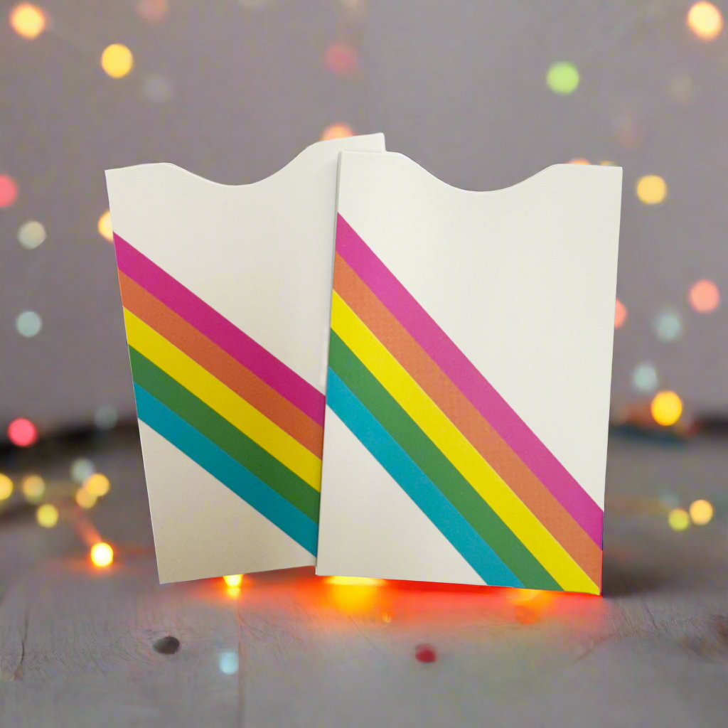 RFID Blocking Credit Card Sleeves (2 Pack)- Abstract Collection Rainbow- Vertical
