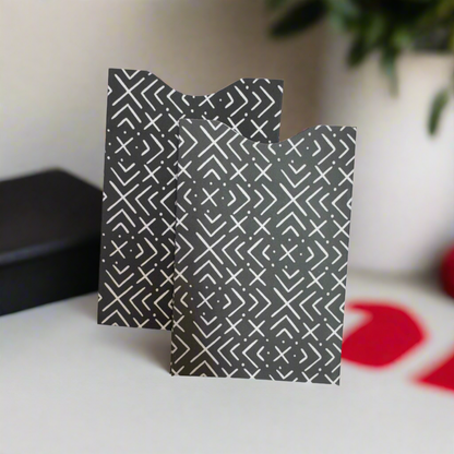 RFID Blocking Credit Card Sleeves (2 Pack)- Abstract Collection Black White Decor- Vertical