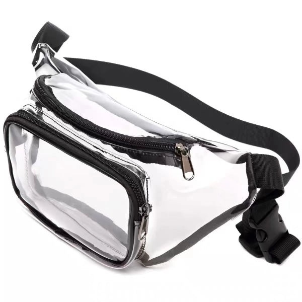 See-Through Clear Stadium Fanny Pack Clear Black