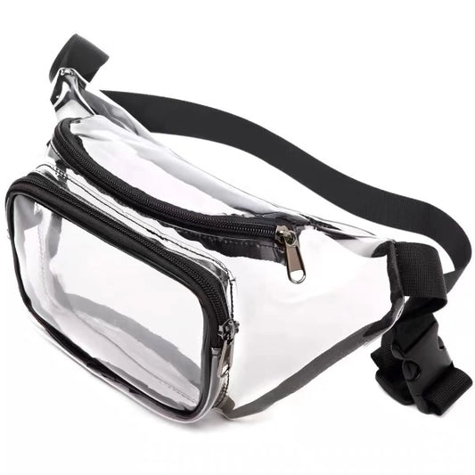 See-Through Clear Stadium Fanny Pack Clear Black