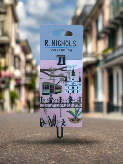 R. NICHOLS Placard Luggage Tag New Orleans