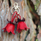 Small Leather Bag Charm/Keychain- Tulips