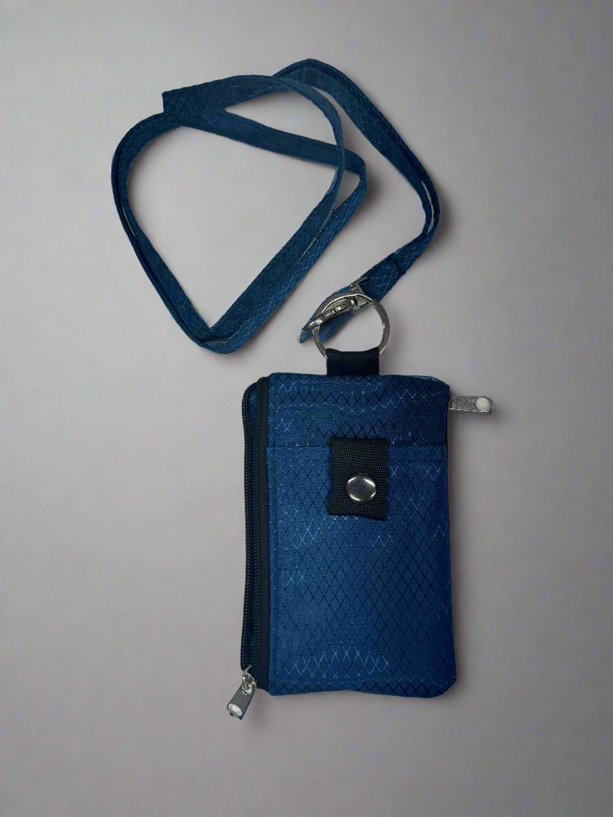 Small 4x3 RFID Card & ID Zippered Wallet Lanyard