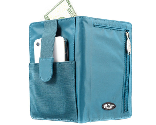 Big Skinny Rfid Blocking Plus Sized Myphone Bifold Wallet Ocean Blue