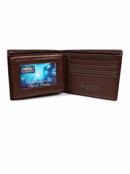 Osgoode Marley Leather RFID Security Passcase Bifold Wallet Espresso
