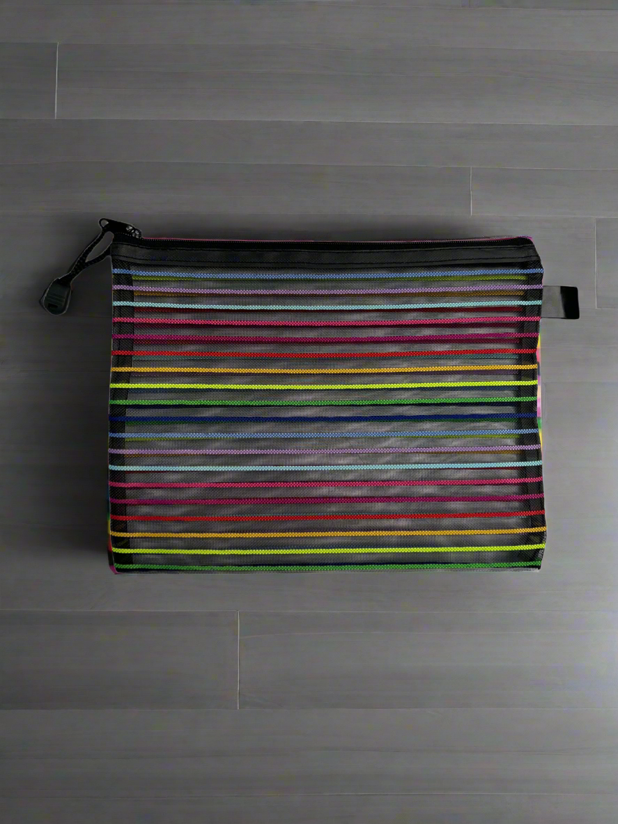 Mesh Striped Travel Pouch- $4.99