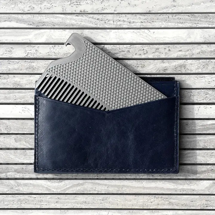 Bottle Opener Go-Comb | Metal Wallet Sized Comb- $16