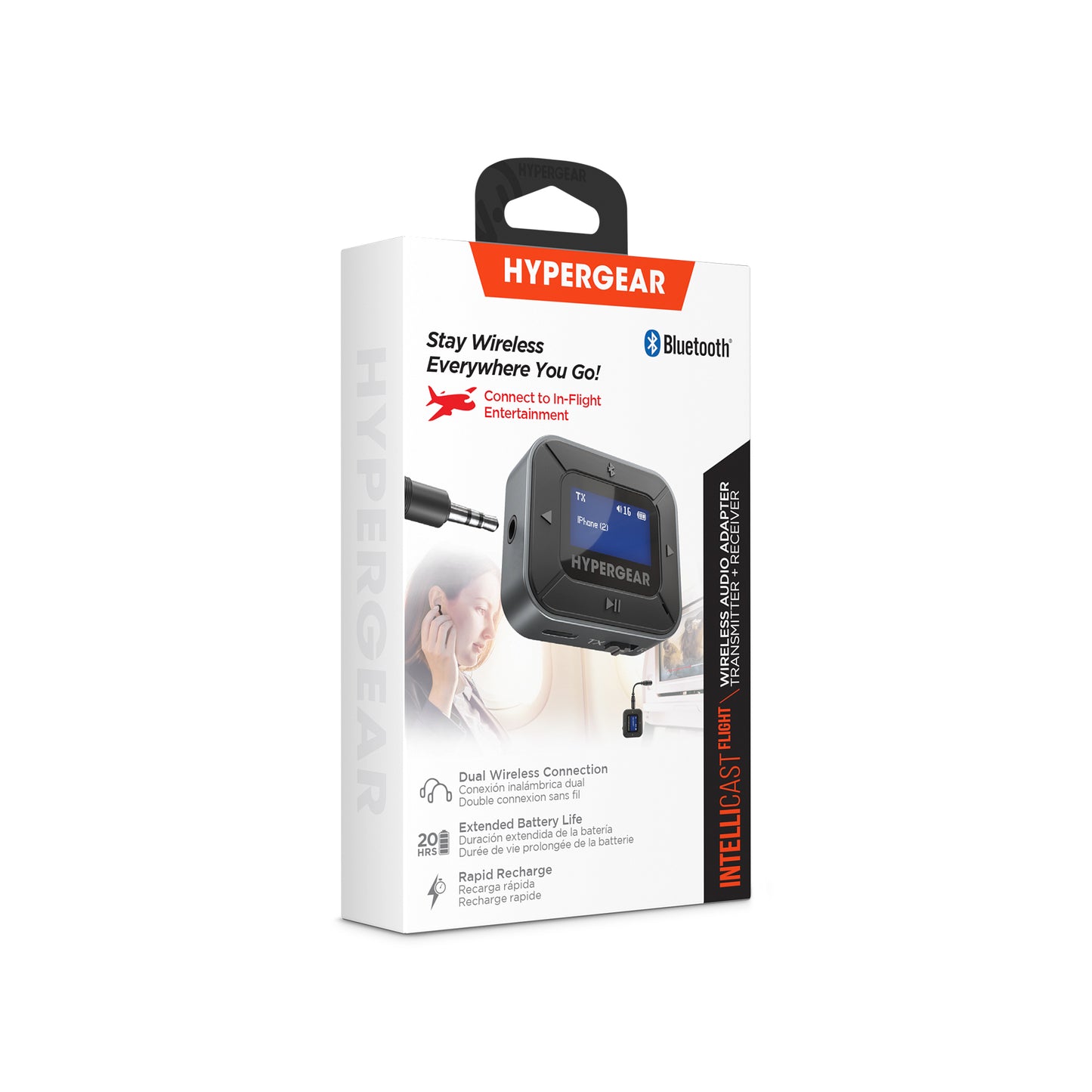 Hypergear IntelliCast Flight Wireless Audio Adapter | Transmitter + Receiver