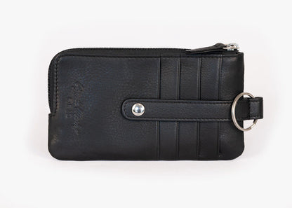 Osgoode Marley Leather RFID Card Holder w/ Zip Pocket Black