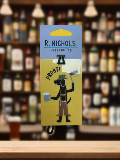 R. NICHOLS Placard Luggage Tag Oktoberfest Dog