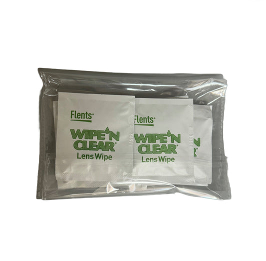 Flents Wipe N' Clear Eyelass Lens Wipes- Pack of 8 individually wrapped wipes