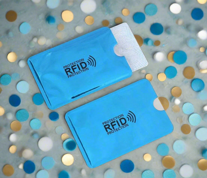 2-Pack RFID Blocking Credit Card Sleeves Blue
