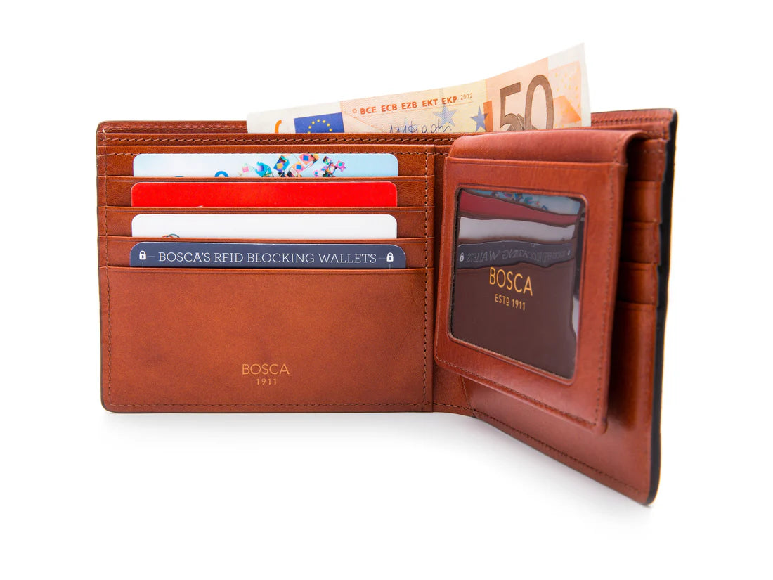 BOSCA OLD LEATHER RFID Euro Credit Wallet w/I.D. Passcase