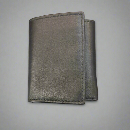 DK Leather RFID Trifold wallet Black