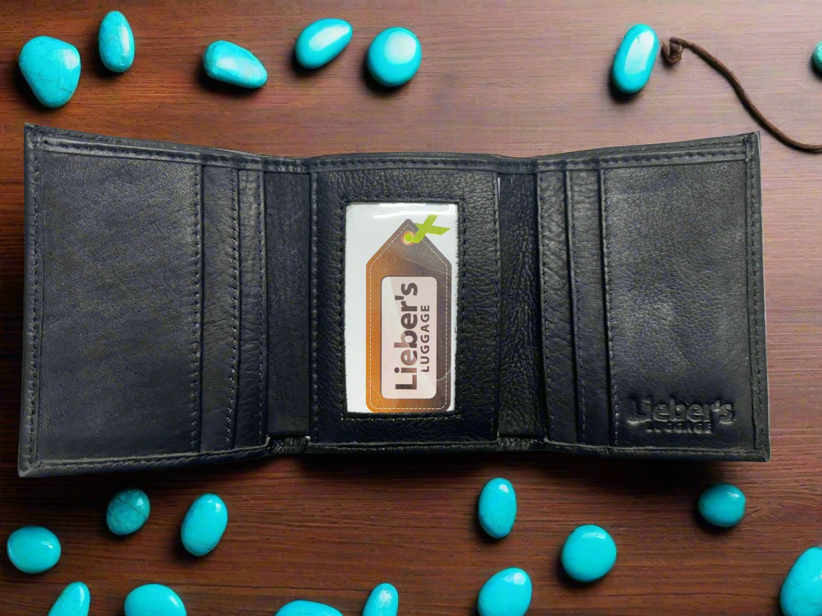 Lieber's Leather Trifold Wallet with RFID Blocking Card- $55