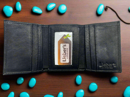 Lieber's Leather Trifold Wallet with RFID Blocking Card