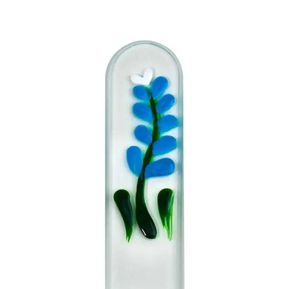 Czech Crystal Nail File - Size Large- Hand Painted Collection Bluebonnet