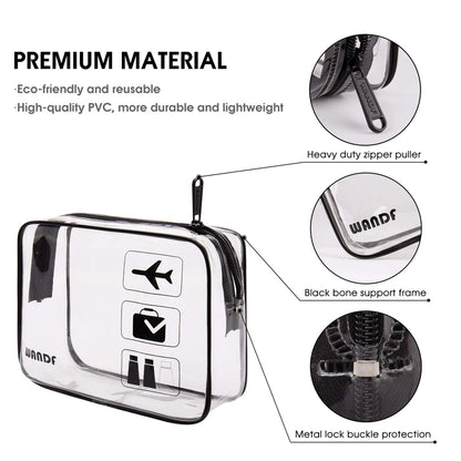 WANDF TSA Approved Clear 3-1-1 Toiletry/Cosmetic Bag- 1 Bag