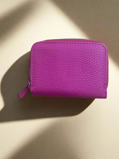 Julia Buxton RFID Vegan Leather Wizard Wallet Fuchsia