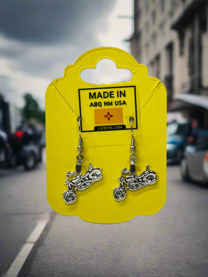 Luggage Lab- Earrings Handcrafted in ABQ NM Motorcycle