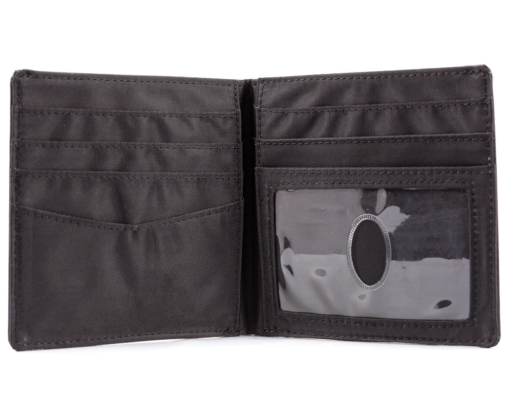 Big Skinny RFID Blocking World w/ Zipper Bifold Wallet (Leather) Black