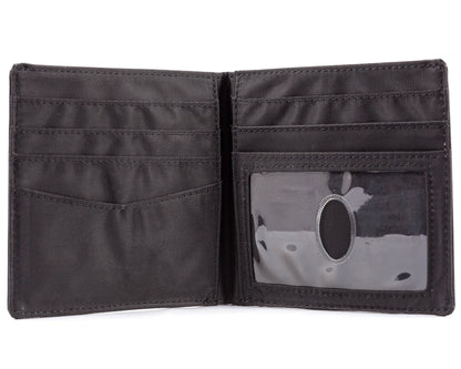 Big Skinny RFID Blocking World w/ Zipper Bifold Wallet (Leather) Black