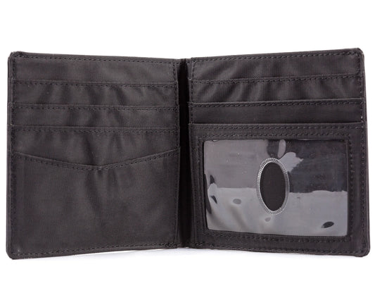 Big Skinny RFID Blocking World w/ Zipper Bifold Wallet (Leather) Black