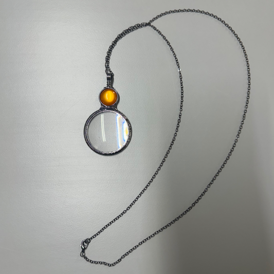 Acrylic & Glass Necklace Magnifier Yellow