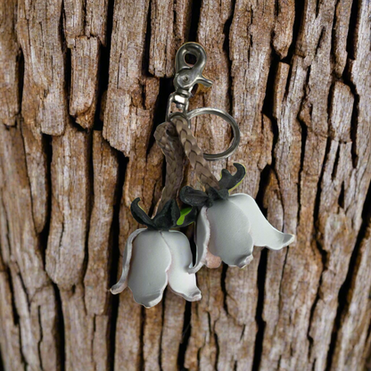 Small Leather Bag Charm/Keychain- Tulips