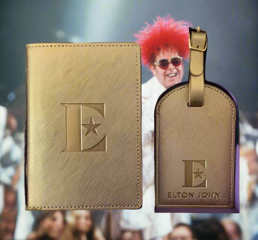 Elton John Luggage Tag and Passport Holder in gift box- $3.00