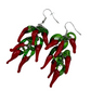 For The Love Of Red Chile Glass Earrings