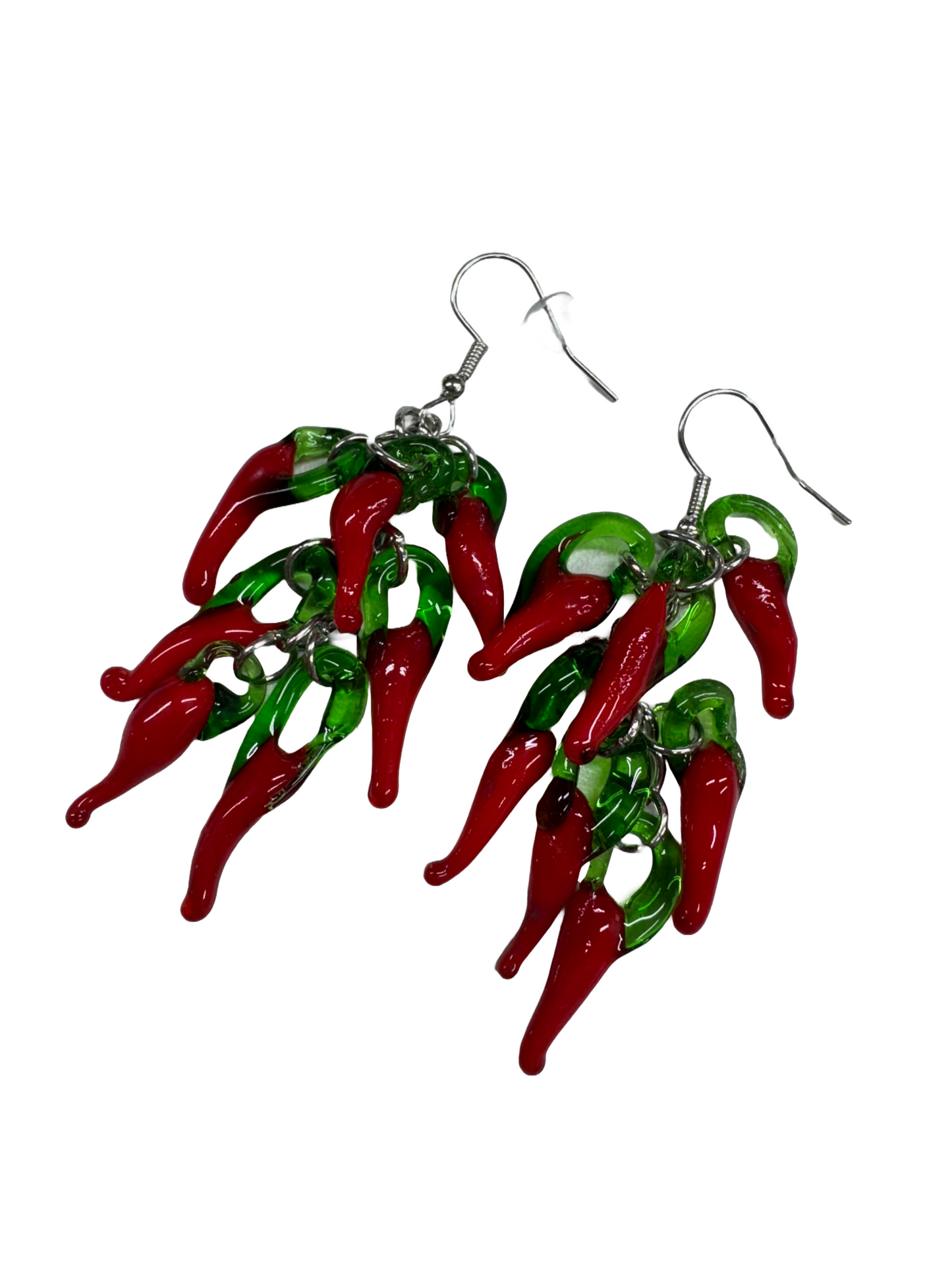 For The Love Of Red Chile Glass Earrings