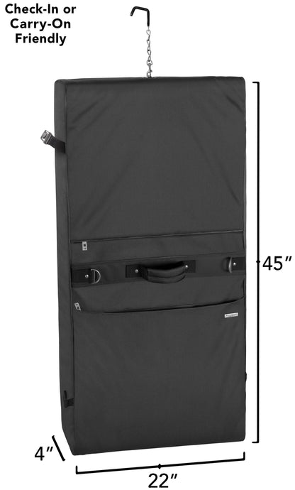 WALLYBAGS 45" Premium Framed Garment Bag with Shoulder Strap and Multiple Pockets