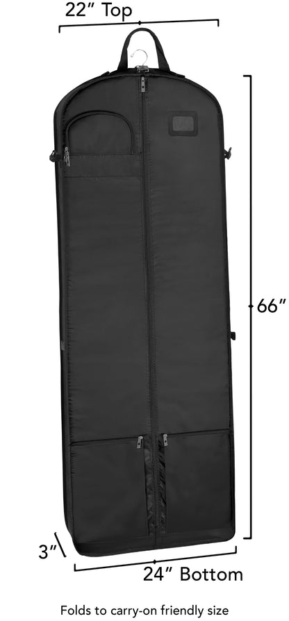 WALLYBAGS 66” Premium Tri-Fold Carry-On Wedding Dress Hangable Garment Bag