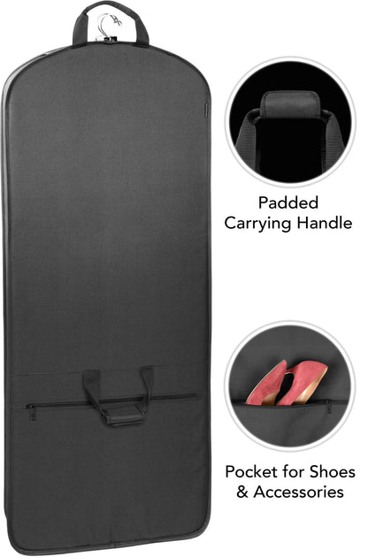WALLYBAGS 60” Premium Tri-Fold Travel Garment Bag with Pocket