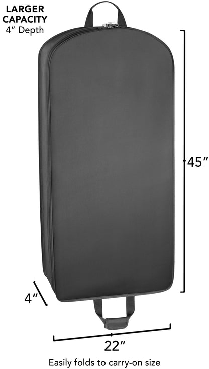 WALLYBAGS 45” Deluxe Extra Capacity Travel Garment Bag with Two Accessory Pockets