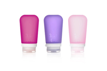 Humangear - 3.4 oz GoToob+ 3-Pack Silicone 3-1-1 Toiletry Bottles (LARGE)