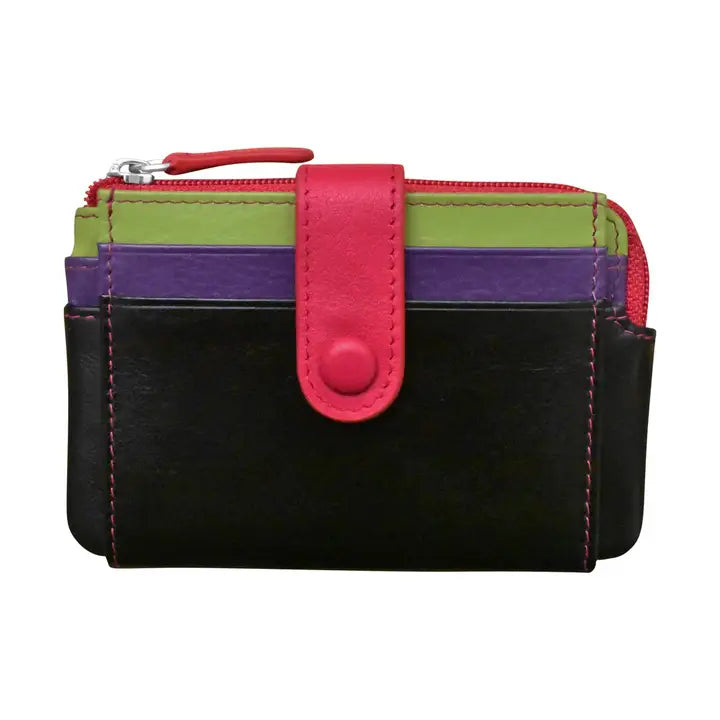 ili New York Small Leather RFID Card Holder Coin Purse - 7312