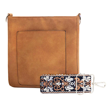 K. Carroll RFID May Vegan Suede Crossbody Camel