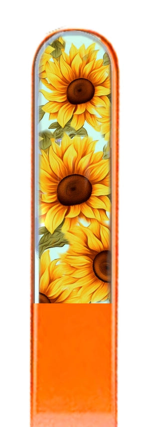3D Colored Crystal Nail File- Size Medium- Floral Collection Sunflowers