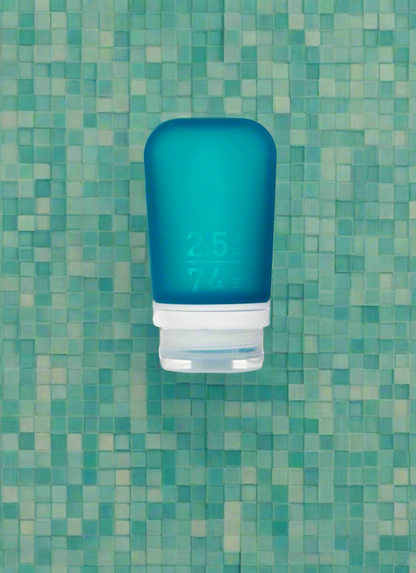 Humangear- 2.5 oz GoToob+ Silicone Toiletry 3-1-1 Bottle (MEDIUM) Teal