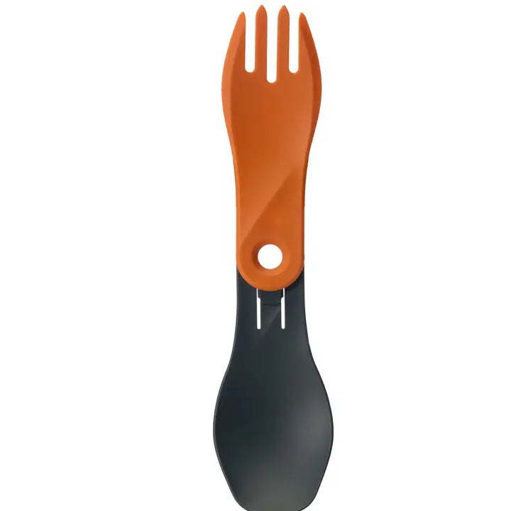 Humangear Gobites Spin - Portable, Folding Fork and Spoon Orange Gray