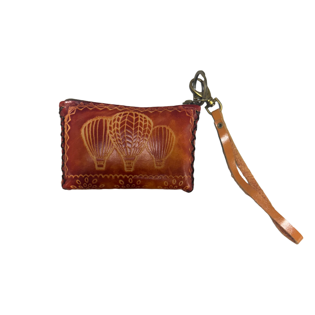 Leather Hot Air Balloon Coin Purse/Keychain