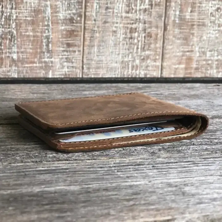 American Leather Goods- Genuine Leather Customizable Bifold Handmade Wallet