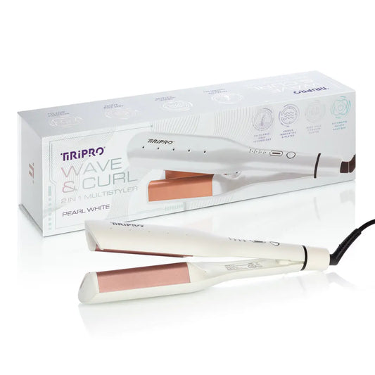 Tiri Pro Wave & Curl Dual Voltage 2-in-1 Styler White