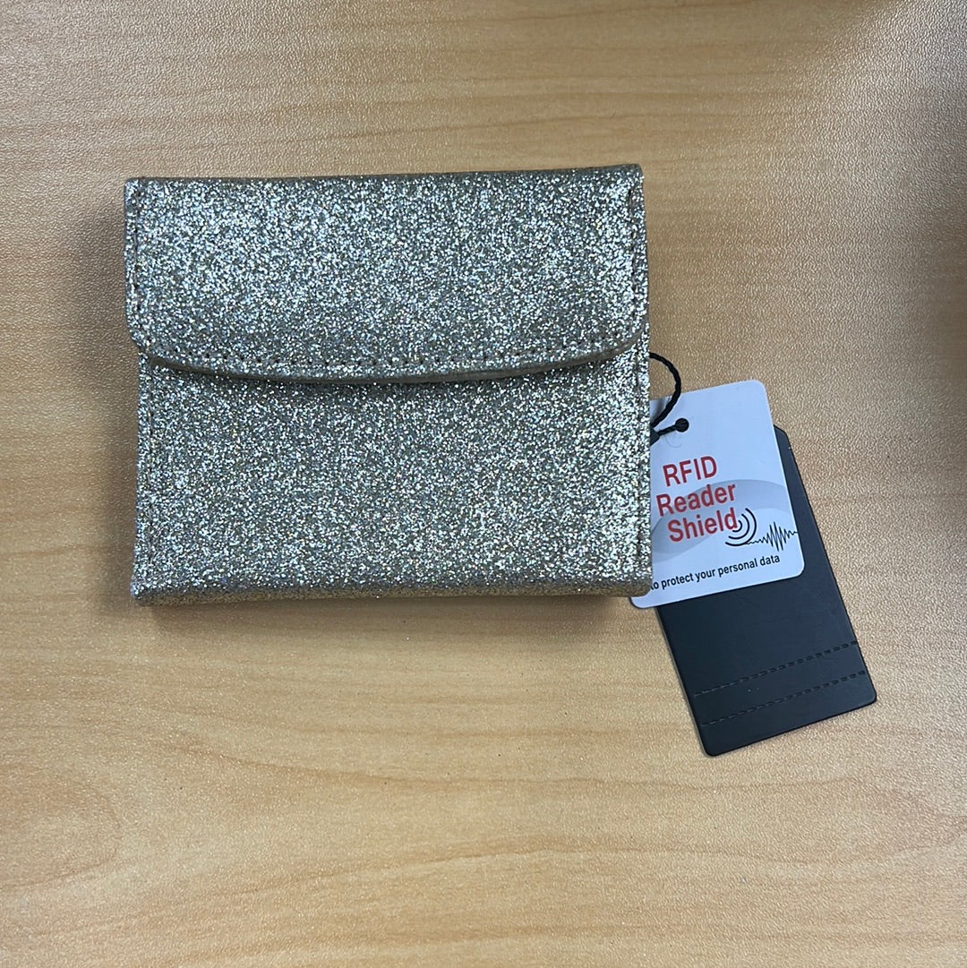 On Sale- Buxton Mini Trifold-Sparkle-Vegan Leather