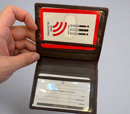 ili New York ID Credit Card Holder Leather Wallet - 6715