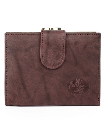 Julia Buxton Heiress Leather Double Cardex w/ RFID Mahogany