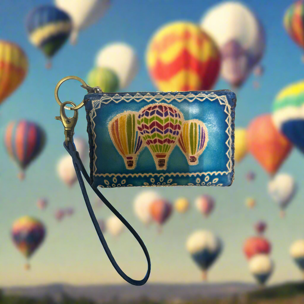 Leather Hot Air Balloon Coin Purse/Keychain